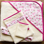 Hooded Towel With Wash Glove Set